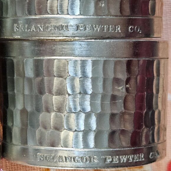 Very Vintage 70s-80s Selangor Pewter Co. Napkin Rings Set of 4 - Picture 9 of 11